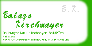 balazs kirchmayer business card